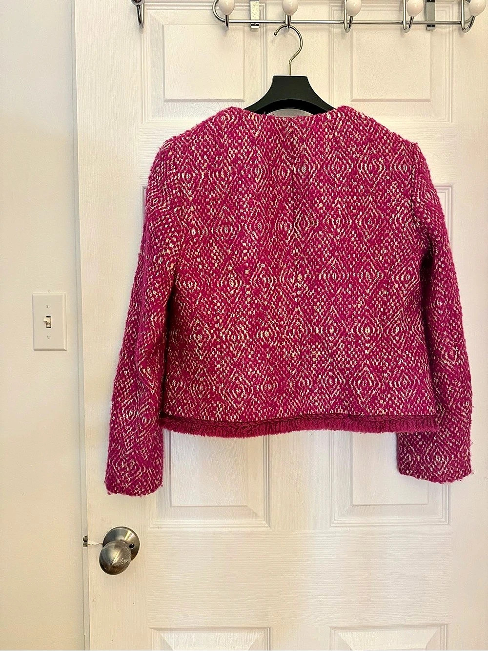 J.Crew Diamond Tweed Jacket Geometric Fringe in Pink - Picture 9 of 12